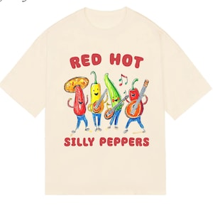 Red Hot Silly Peppers Unisex Vintage Shirt, Silly Peppers lustiges Shirt, Silly Peppers Vintage, Meme T-Shirt, lustiges Geschenk, lustige T-Shirts