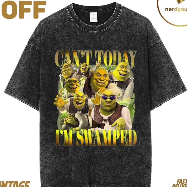 Can't today I'm swamped vintage shrek viral shirt, Shrek funny shirt, shrek meme trendy t-shirt, vintage shrek funny shirt