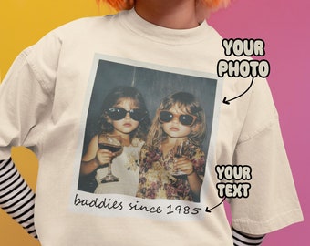 vintage polaroid custom photo shirt, custom photo t-shirt, custom picture, unisex vintage t-shirt, funny gift, birthday gift, personalized