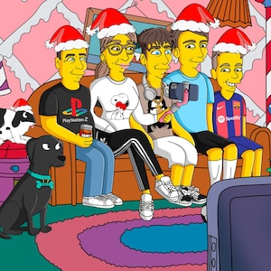 get your simpsons portrait, christmas gift, birthday gift, the simpsons portrait, family portrait, personalized portrait, anniversary gift