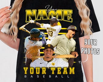 Benutzerdefinierte Baseball-Shirt, Baseball-Spieler-Shirt, Softball-Spieler-Shirt, Bootleg Retro-Shirt, Teamname, Baseball-T-Shirt, benutzerdefinierte Baseball