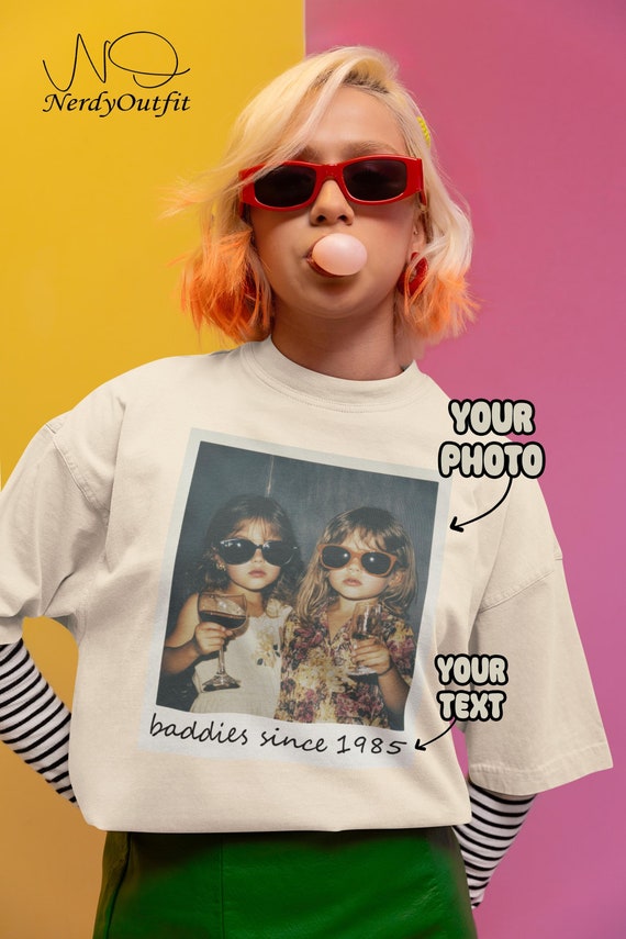 vintage polaroid custom photo shirt, custom photo t-shirt, custom picture, unisex vintage t-shirt, funny gift, birthday gift, personalized
