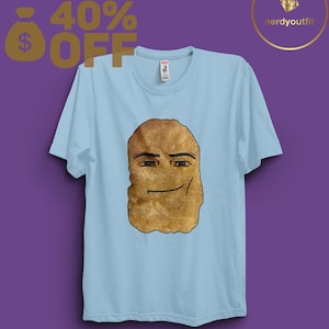 chicken nugget roblox man face meme funny shirt, roblox man face meme tshirt, a ram sam sam meme, chicken nuggets meme tshirt, meme shirt Light Blue