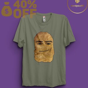 chicken nugget roblox man face meme funny shirt, roblox man face meme tshirt, a ram sam sam meme, chicken nuggets meme tshirt, meme shirt Military Green