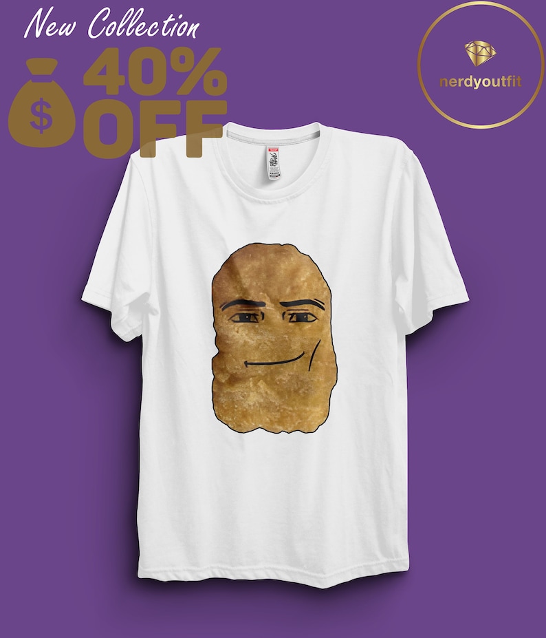 camisa divertida del meme de la cara del hombre de roblox de la nugget de pollo, camiseta del meme de la cara del hombre de roblox, un meme de ram sam sam, camiseta del meme de los nuggets de pollo, camisa del meme imagen 1