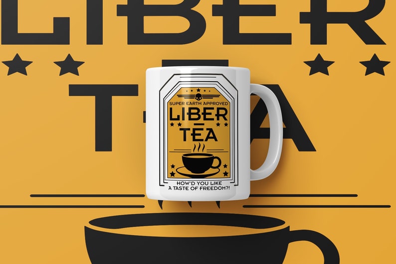 Liber Tea Helldivers 2 mug, helldivers mug, hell divers mug, helldivers 2, helldivers coffee cup, helldivers gift image 1