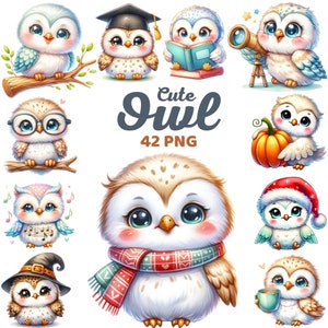 Cute Owl Clipart, Woodland Bird Png, Adorable Owl Nursery, Woodland Animal, Kids Birthday Theme Party Baby Shower Png