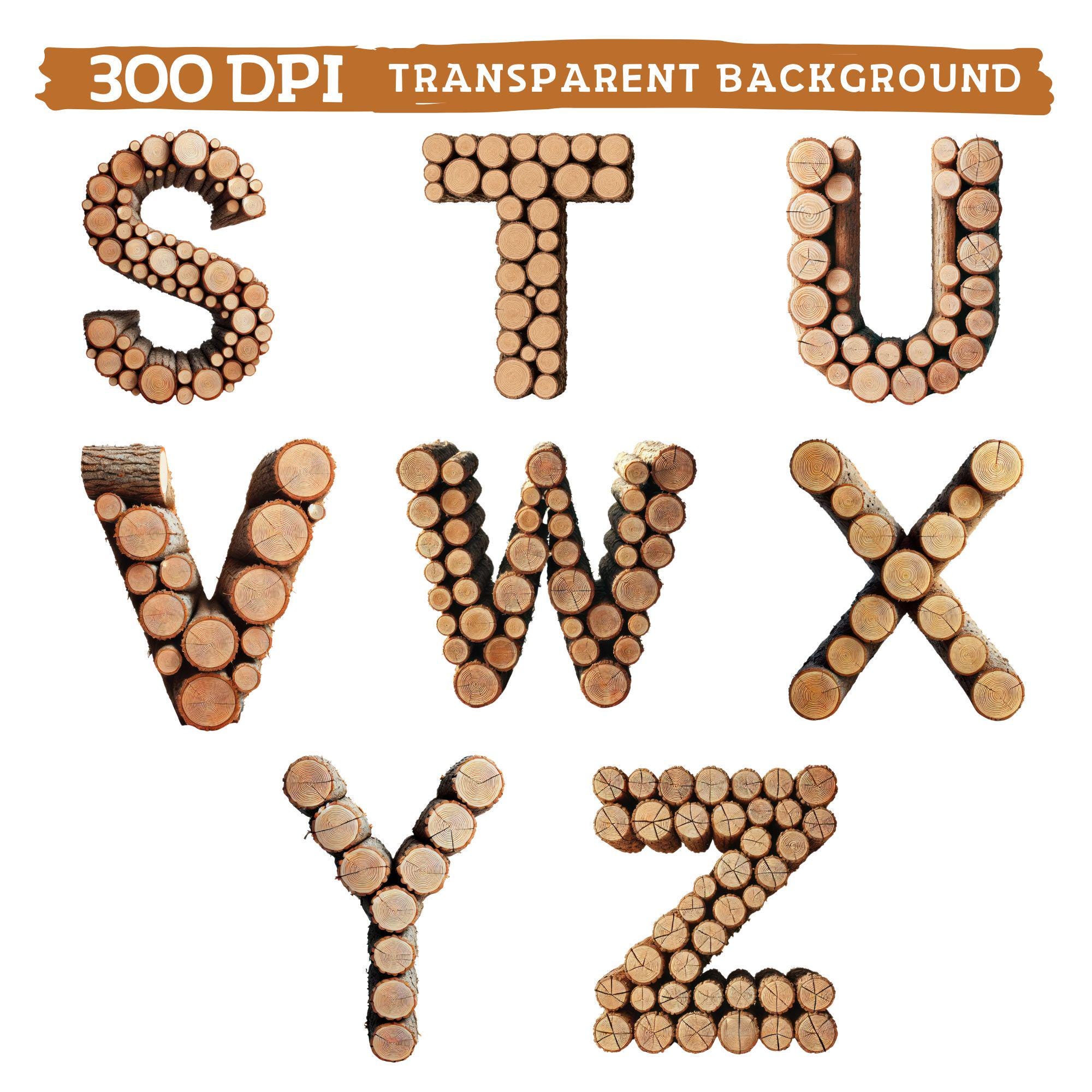 Wooden Log Alphabet Png Clipart, Rustic Letters, Nature Forest ...