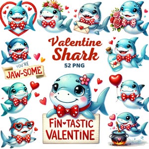 Clipart requin Saint-Valentin, aquarelle océan mignon, décoration de chambre d'enfant coeur sous-marin, animal marin, mer romantique enfants garçon Saint-Valentin Png