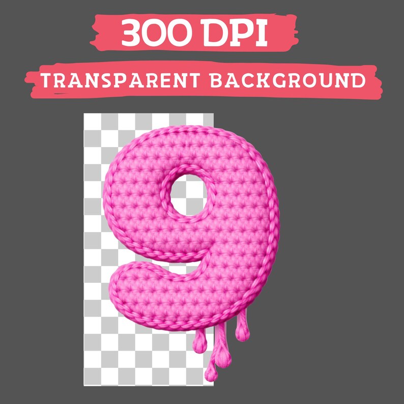 Crochet Alphabet Clipart, Knitted Letters and Numbers, Red Pink ...
