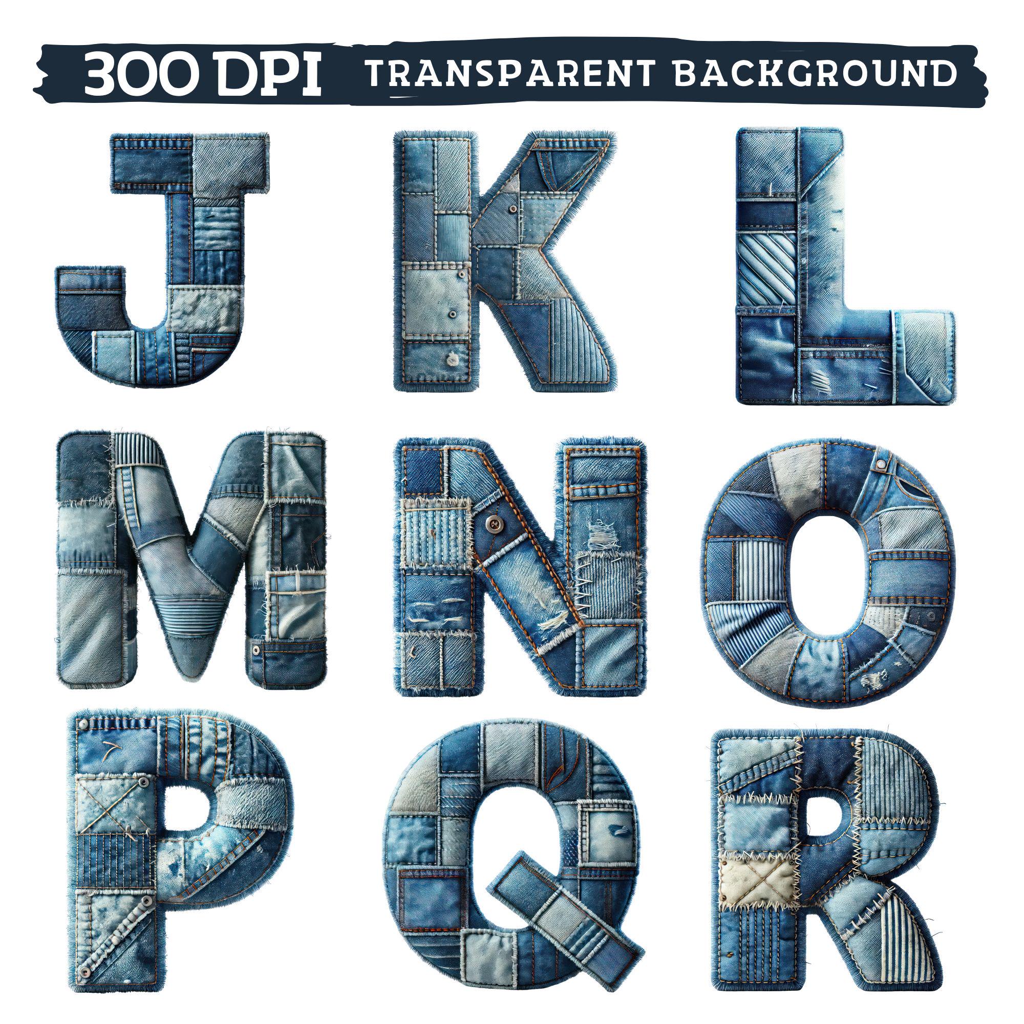 Denim Patchwork Alphabet Clipart, Rustic Jean Letters & Numbers ABC ...