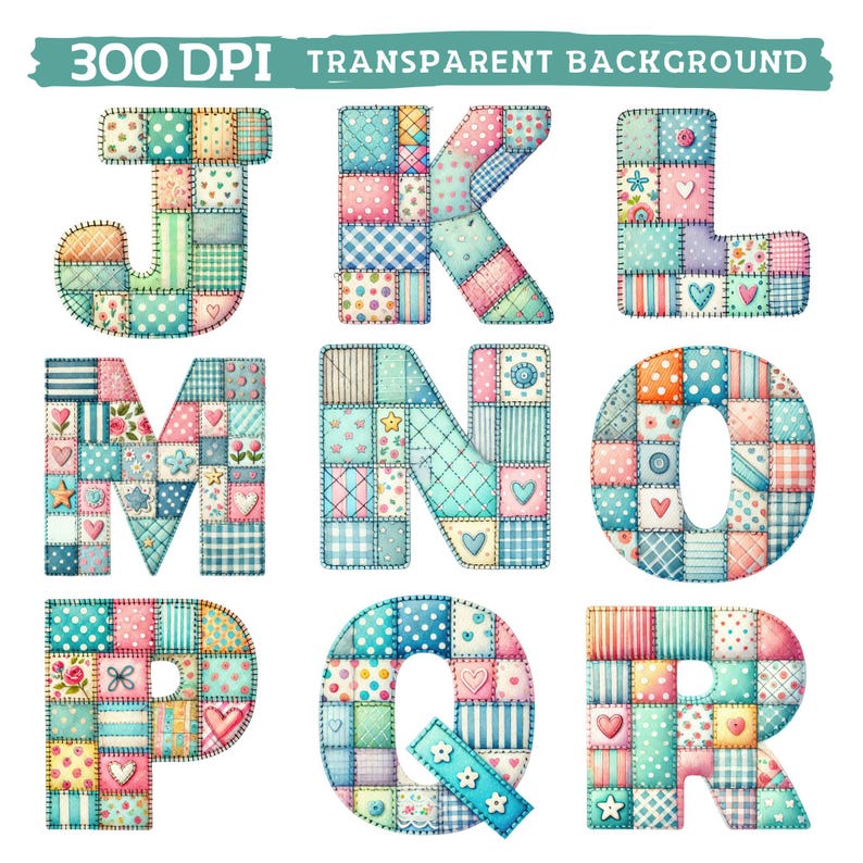 Patchwork Alphabetclipart, Colorful Quilted Letters Numbers Baby Shower ...