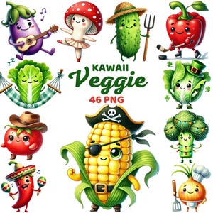 Kawaii Veggie Clipart, Akwarela Słodkie Warzywa Wystrój Przedszkola, Dziecięca Odżywianie Zdrowa Kuchnia, Targ Rolniczy, Zabawny Wegetariański Png