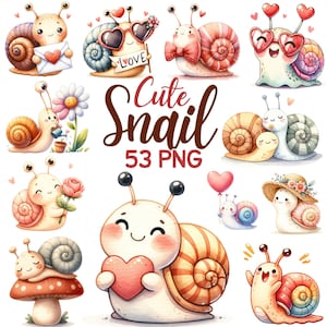 Clipart De Caracol Fofo Em Aquarela, Berçário De Jardim De Caracol De Primavera Verão, Pequenos Animais De Concha Temporada De Amor Crianças Aniversário Pacote De Chá De Bebê Png
