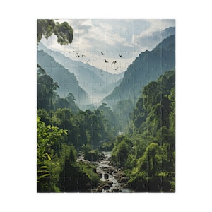 Legpuzzel Misty Mountain Passage: sereen landschap, gezinsactiviteit