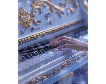 Melodic Touch Jigsaw Puzzle | Elegant Piano Keys | 110/252/520/1014 Pieces | Music Lover Gift | Artistic Home Decor