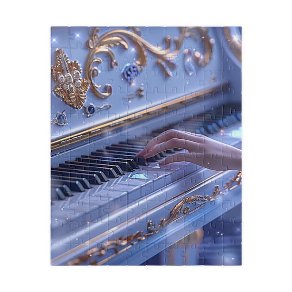 Melodic Touch Jigsaw Puzzle | Elegant Piano Keys | 110/252/520/1014 Pieces | Music Lover Gift | Artistic Home Decor