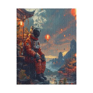 Astronaut Contemplation Jigsaw Puzzle: Sci-Fi Eastern Landscape image 7