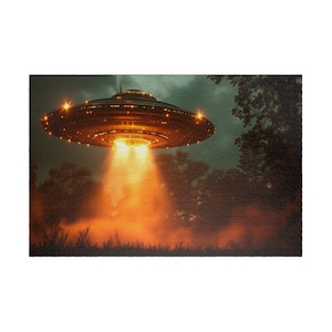 UFO Encounter Jigsaw Puzzle: Sci-Fi Alien Spaceship (110-1014 Piece Options)