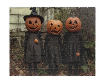 Pumpkin Parade Jigsaw Puzzle: Spooky Halloween Family Activity
