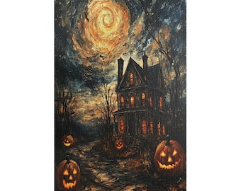 Haunted Manor Jigsaw Puzzle: Spooky Halloween Night