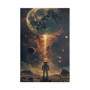 Galactic Odyssey Jigsaw Puzzle: Astronaut & Alien Planet Art