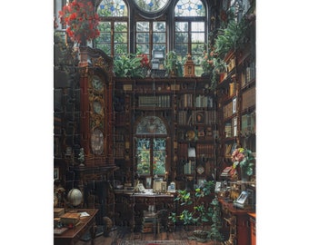 Scholar&#39;s Sanctuary Jigsaw Puzzle | 110-1014 Piece Options | Easy to Difficult | Fun Family Activity | Vintage Library | Great Gift Idea