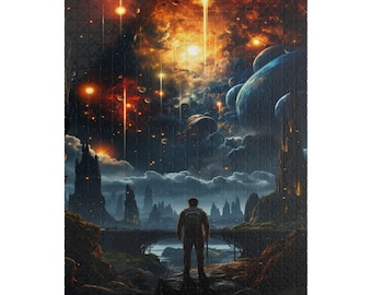 Cosmic Dreamscape Jigsaw Puzzle Fantasy Puzzle Family Activity Difficult Adult 1000 Piece Puzzle Challenging kid 500 Piece Puzzle Great Gift