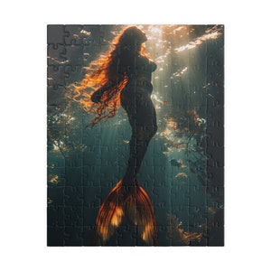 Mermaid&#39;s Sunlit Dance Jigsaw Puzzle | 110-1014 Piece Options | Family Fun Activity | Easy to Difficult Puzzle | Unique Gift Idea