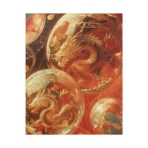 Fiery Dragon Orbs Jigsaw Puzzle | 110-1014 Piece Options | Easy to Challenging Puzzles | Beautiful Mystical Creatures | Unique Gift Idea