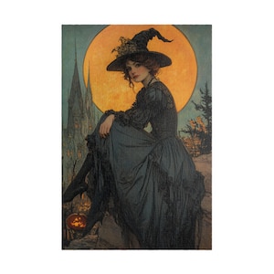 Moonlit Witch Jigsaw Puzzle: Halloween Art