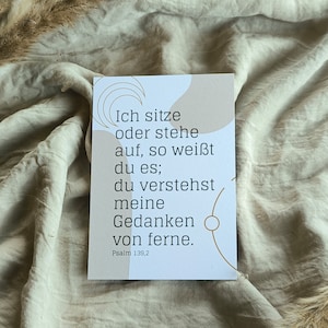 ERMUTIGUNG Verskarte Psalm 139, Postkarte, Hoffnung, christliche Karte mit Bibelvers