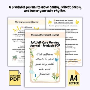 Diario de Movimiento Matutino: Planificador Imprimible para Rituales de Autocuidado y Estiramiento Diarios (PDF, A4/Carta)