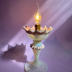 Vintage Flower Murano Glass Table Lamp
