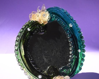 Vintage Venetian Murano glass vanity mirror, Italy, circa 1940s