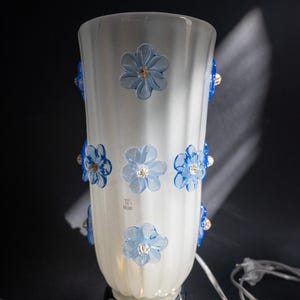 Vintage Flower Murano Glass Table Lamp