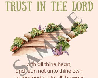 聖書の一節ウォールアートセット：水彩画のキリスト教保育室装飾（デジタルダウンロード 8x10インチ）