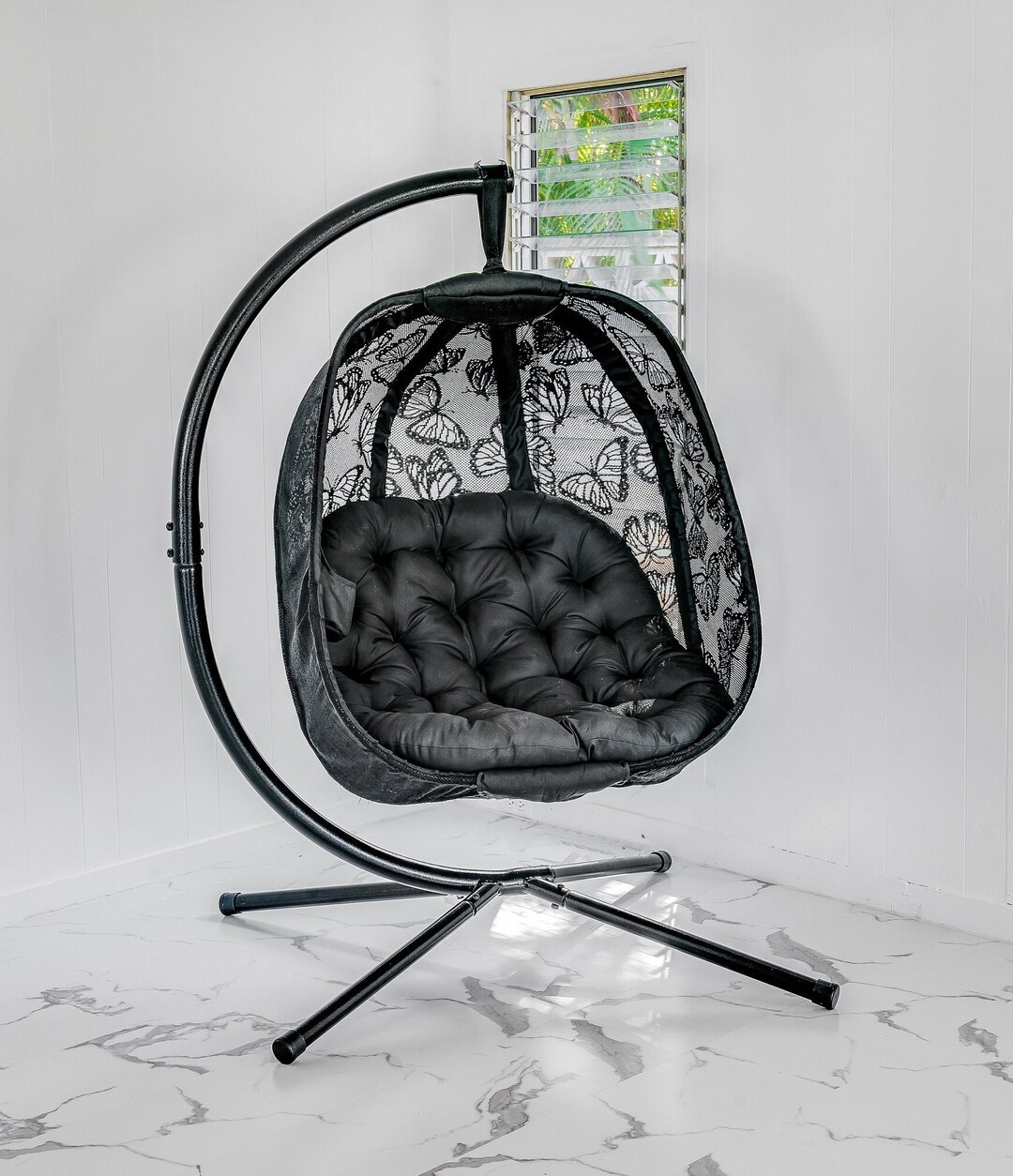 Hanging Egg Patio Chair Butterfly Etsy