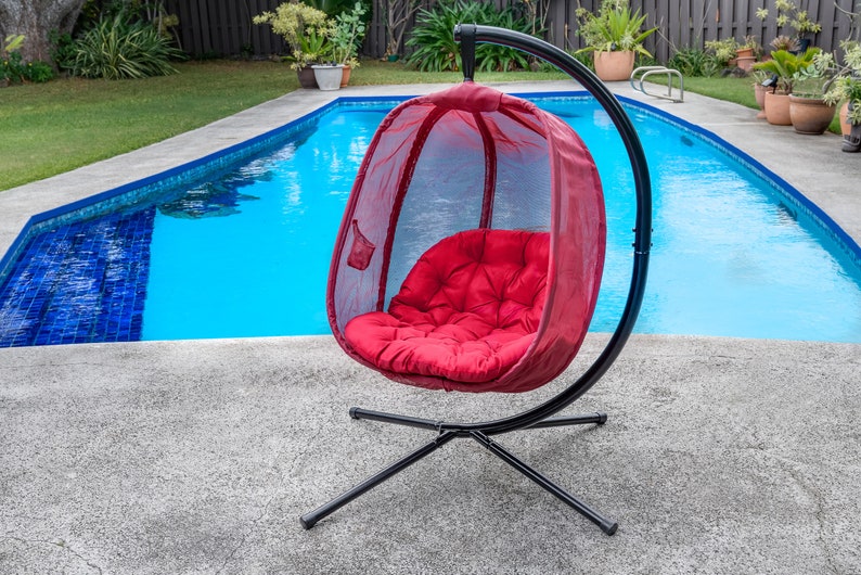 Hanging Patio Egg Chair Red Etsy