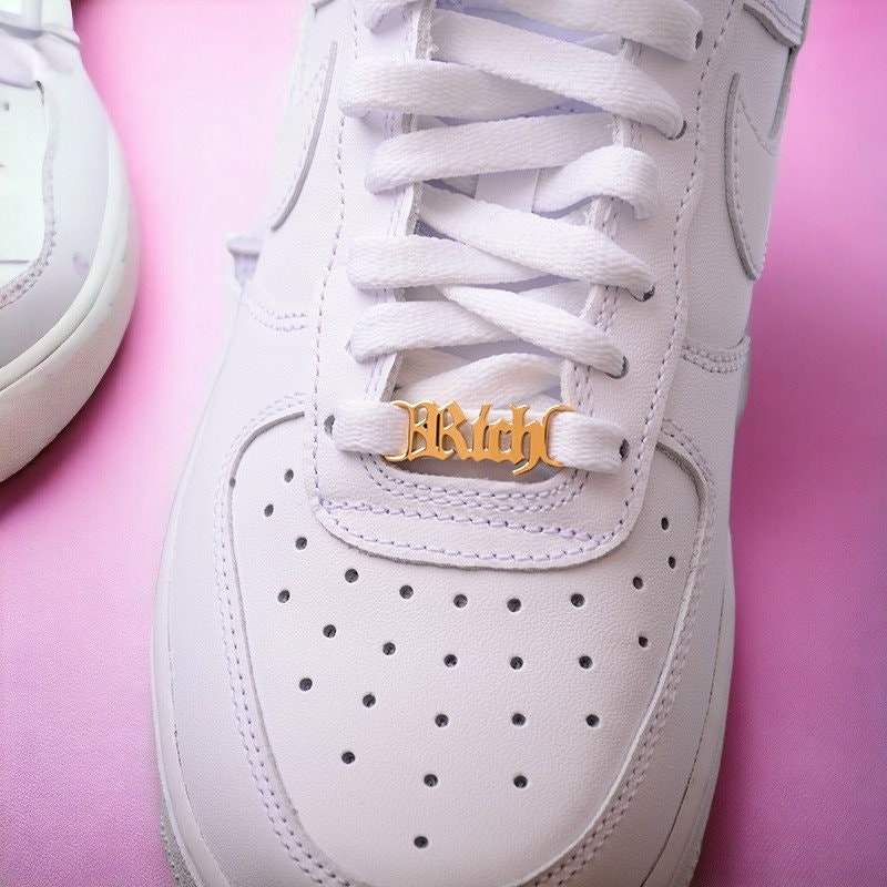 Nike air force shop 1 gold lace lock