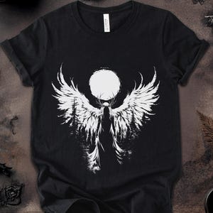 Dark Angel Gothic T-Shirt: Celestial Fallen Angel Wings