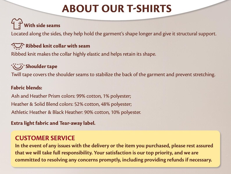 Peut inclure: Graphique textuel intitul&eacute; &laquo;&nbsp;&Agrave; PROPOS DE NOS T-SHIRTS&nbsp;&raquo; d&eacute;taillant les caract&eacute;ristiques telles que les coutures lat&eacute;rales, le col en tricot c&ocirc;tel&eacute;, les bandes d'&eacute;paule et les m&eacute;langes de tissus. Comprend des informations sur le service client.