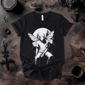 Grunge Mothman T-Shirt: Gothic Cryptidcore Folk Horror Tee