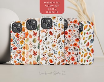 Coque de portable aquarelle feuilles d'automne : fleurs d'automne coques d'iPhone et de galaxie