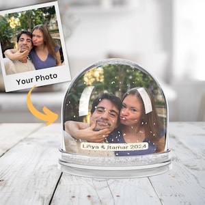Boule à neige personnelle avec photo personnalisée, cadeau souvenir mémorable pour Noël en famille, cadeau photo souvenir, boule à neige photo acrylique avec animal de compagnie