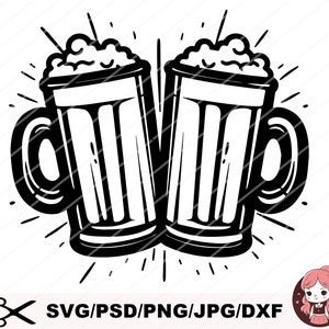 Beer Glass SVG, Beer Mug SVG, Beer Glass Mugs PNG, Cricut Svg Cut, Cheers And Beers Svg, Fathers day svg, beer mug png, alcohol svg