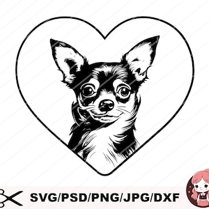 Chihuahua Dog SVG .PNG .DXF Chihuahua Mom Svg Chihuahua Face Svg Chihuahua Head Svg Chihuahua Clipart Dog Lover Svg