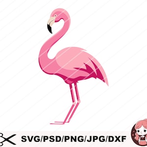 Flamingo SVG , Flamingo Clip art , Pink Flamingo Vector, Cute Summer SVG,Flamingo silhouette , Dxf Png EPS Pdf Jpg files circut cut files
