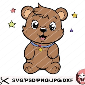 Teddy Bear SVG PNG dxf PDF, Cricut Cut files, Silhouette, Cute Bear Coloring page svg, Bear outline svg, Teddybear svg, Bear clipart