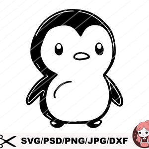 Pinguino carino SVG, Clip Art pinguino, Clipart pinguino, Cricut pinguino, File a strati, Silhouette pinguino, Animali natalizi, File di taglio Cricut